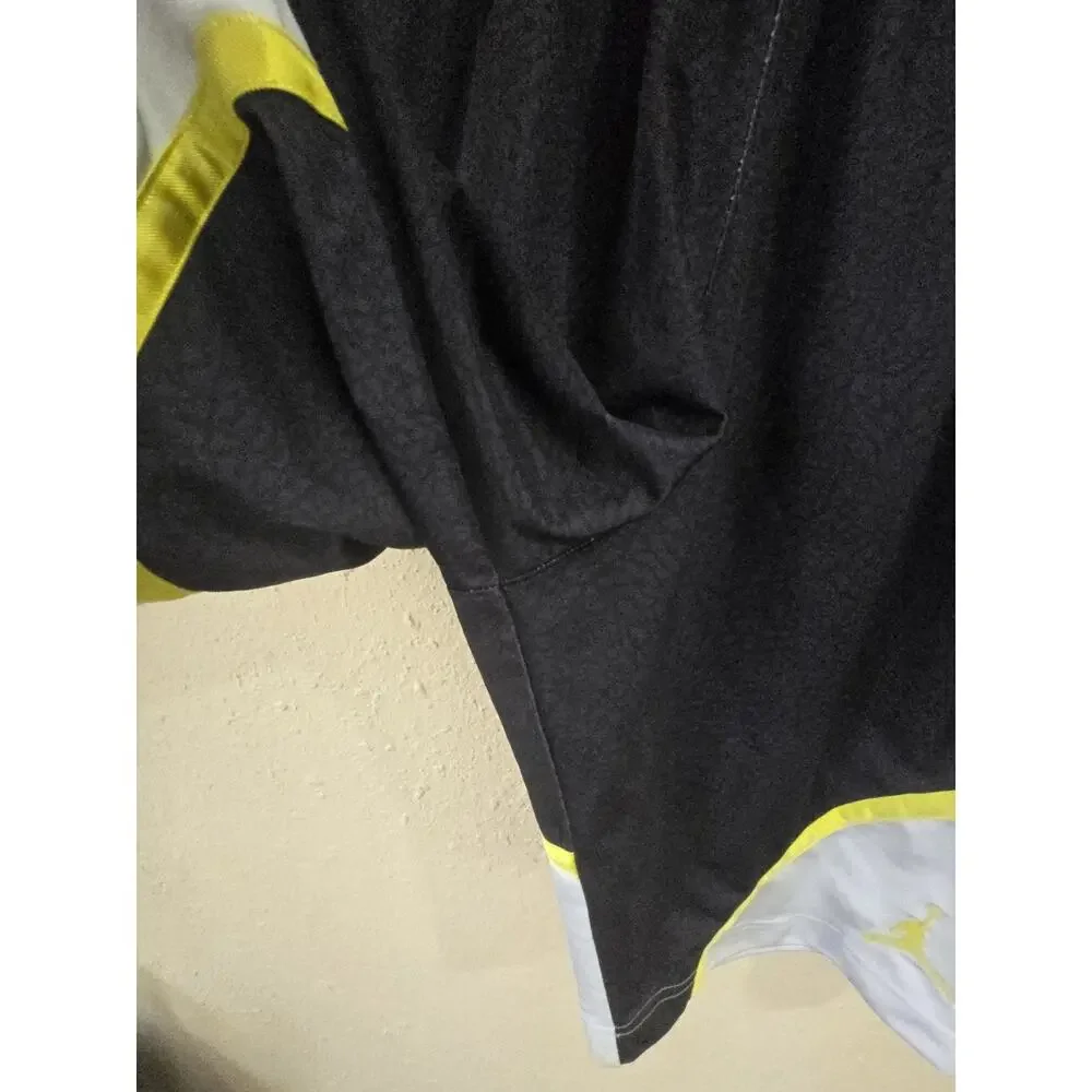 Vintage Jordan Men's Athletic Basketball Shorts, Black White Yellow, Size Small